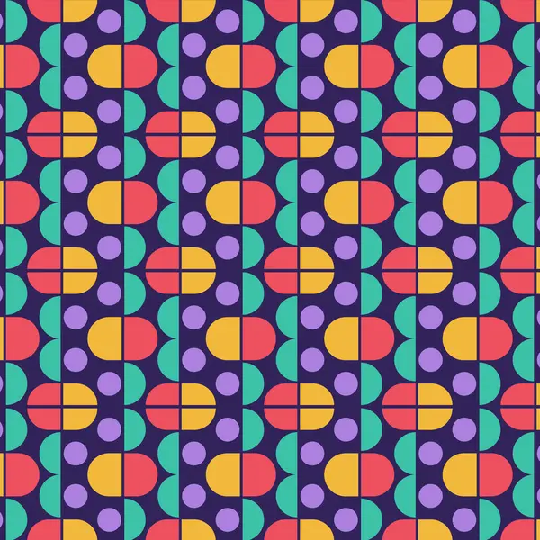 Renkli Retro Geometrik Desen Arkaplanı.