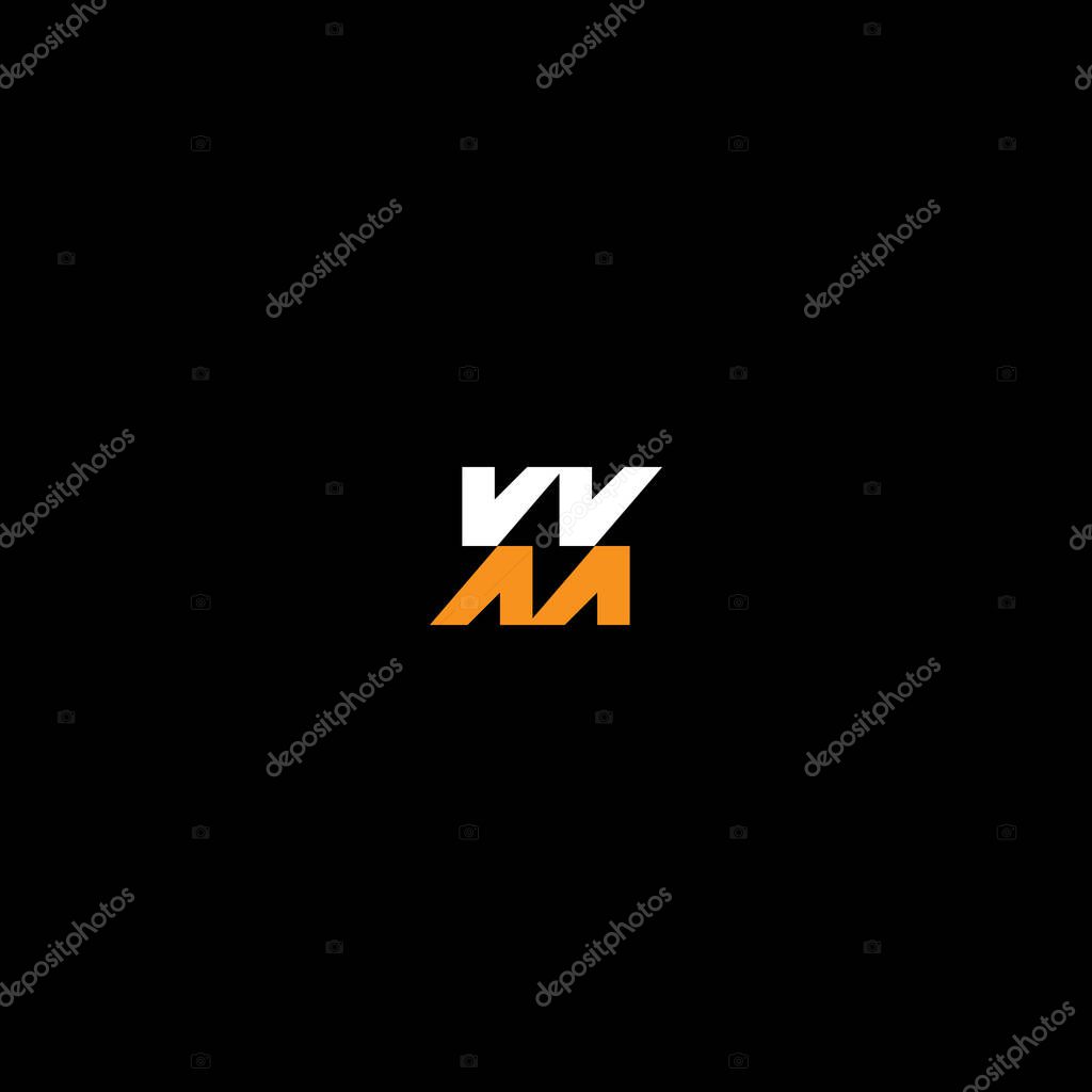 Dynamic letters MW Energy Monogram with Thunder Bolt with black background.