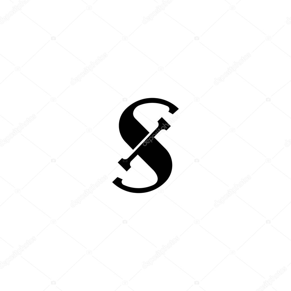 Letter SJ or JS Monogram, Letter SX or XS Logo with white background.