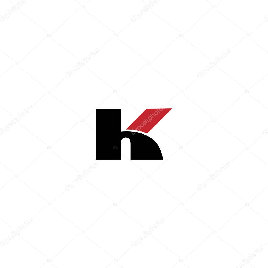 Modern Geometric Letter K or HK or KH Logo with white background.
