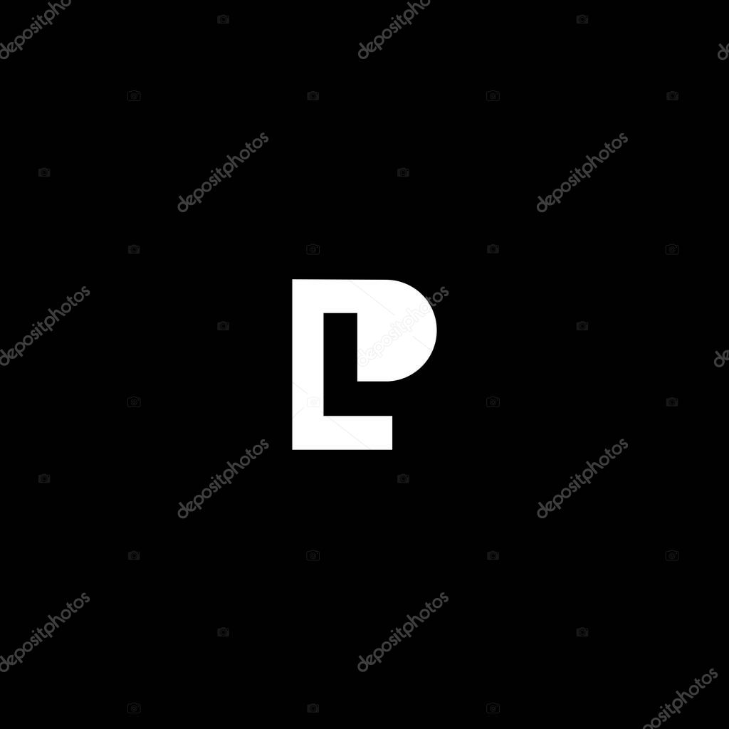 Modern and Elegant LP or PL Monogram Logo with black background.