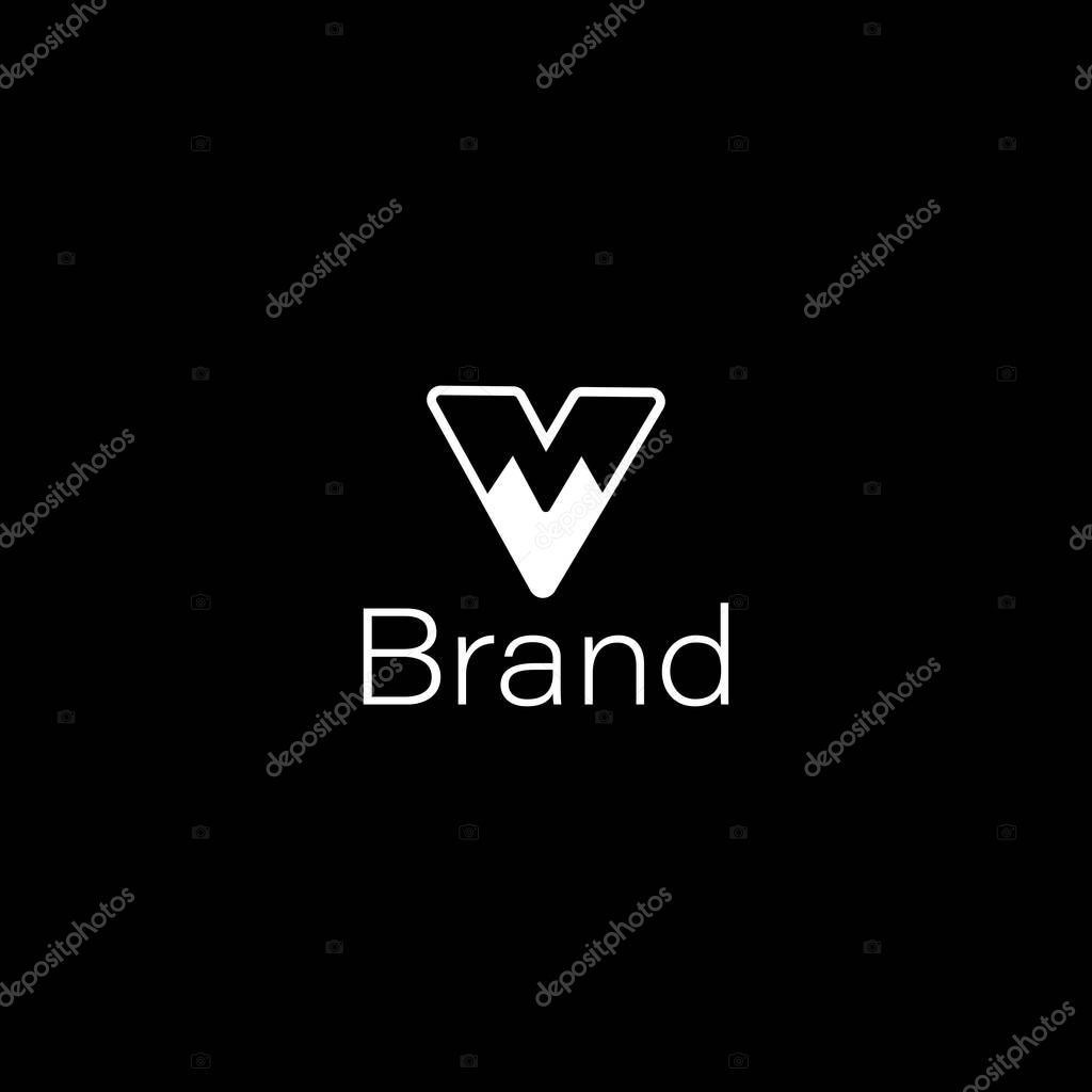 Modern Letter VM Bat Bird Logo with black background.