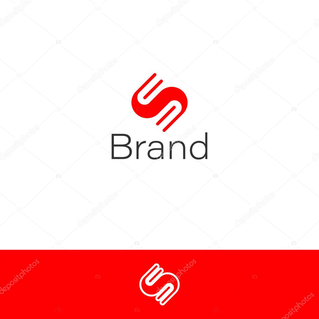 Modern Letter S Monogram with Book Logo for Education and Publishing isolated with white and red background.