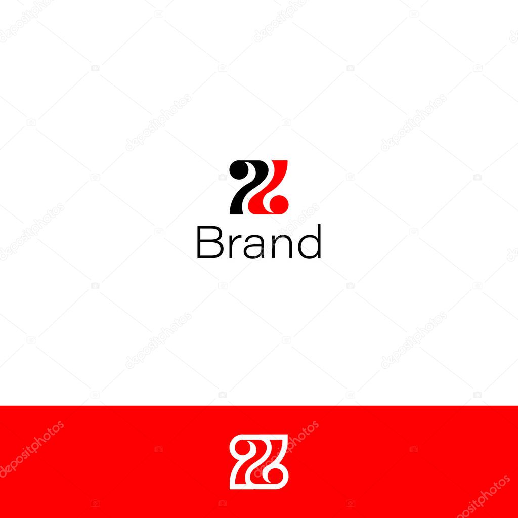 Letter PD or Z Monogram, Numbers 76 or 96 Logo with read and white background.