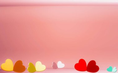pink background heart 3d many pairs love day valentine's day romantic add your text on texture blank for lovers