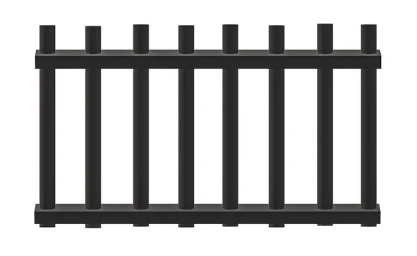 stock image fencecage in old black iron 3d Outline for prison people and for prisoners on white background.