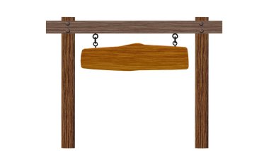 İmza, tahta, yön. Ahşap dokular. Mesajını yazmak için boşluk. İllüzyon. Ok işaret ediyor. Asma zincir. Beyaz arkaplan.