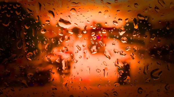 Glass Brightmirror Bright Water Droplets Clinging Distance Variety Beautiful Colors — Stock Photo, Image