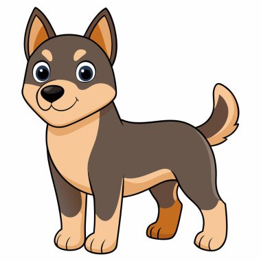 Köpek Thai Bangkaew Şirin köpek çizgi film vektörü beyaz arkaplan