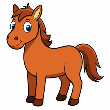 At Çizgi Filmi Vektör İllüstrasyon Sahnesi Beyaz Arkaplan