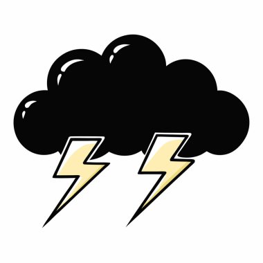 bulut ve gök gürültüsü simgesi