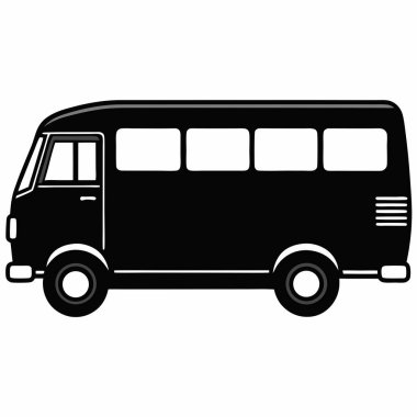 beyaz arkaplan üzerindeki bus vektör araba silueti