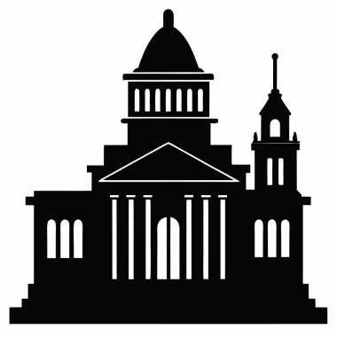 Aziz Paul Katedrali 'nin silueti, vektör çizimi