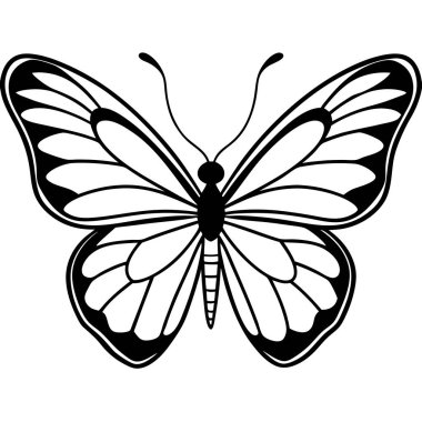 Beyaz arkaplan ile siyah kelebek vektörü.