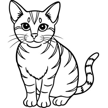 Sevimli kedi boyama sayfası. vektör illüstrasyonu.