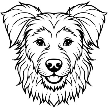 Siyah arkaplan vektör illüstrasyonlu köpek başı