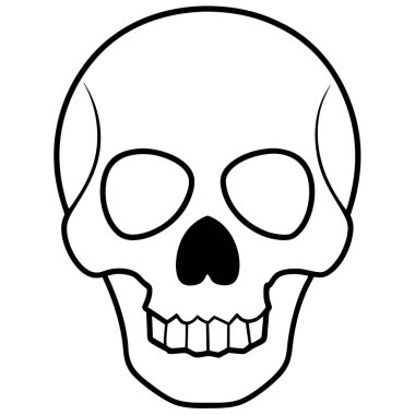 İnsan kafatası ikonu. Web için kafatası vektör simgelerinin özet çizimi