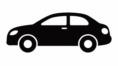 Araba silueti Carvector düz çizgi film arabaları ve ulaşım illüstrasyonu beyaz arka plan