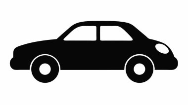 Araba silueti Carvector düz çizgi film arabaları ve ulaşım illüstrasyonu beyaz arka plan