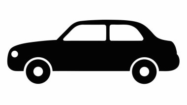 Araba silueti Carvector düz çizgi film arabaları ve ulaşım illüstrasyonu beyaz arka plan