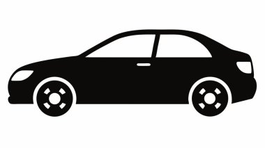 Araba silueti Carvector düz çizgi film arabaları ve ulaşım illüstrasyonu beyaz arka plan