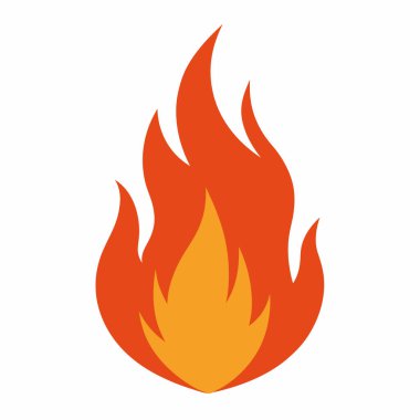 Ateş Yanan Isı Kırmızı Sarı Vektör Resimleri Beyaz Arkaplan