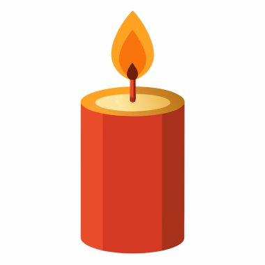 Yanan Mum simgesi. Yanan Mum vektör simgesi web için karikatür çizimi