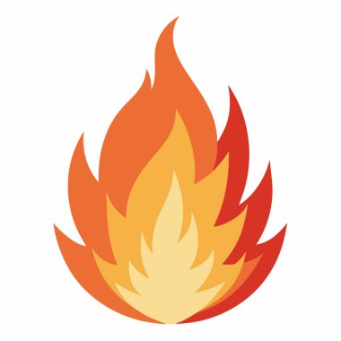 Ateş Yanan Isı Kırmızı Sarı Vektör Resimleri Beyaz Arkaplan
