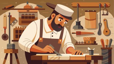 Sanatsal Marangoz El Yapımı Sanatı ve Düzenleme Vektörü