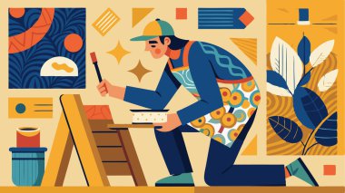 Sanatçı el yapımı, el yapımı, el yapımı ve organik işler İlham Verici Vektörü