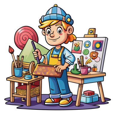 Sanatçı el yapımı, el yapımı, el yapımı ve organik işler İlham Verici Vektörü