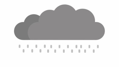 Beyaz arkaplan illüstrasyon vektöründe yağmurlu beyaz ve gri bulut çizgileri