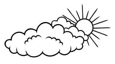 Beyaz arkaplan illüstrasyon vektöründe yağmurlu beyaz ve gri bulut çizgileri