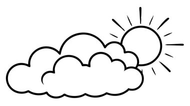 Beyaz arkaplan illüstrasyon vektöründe yağmurlu beyaz ve gri bulut çizgileri