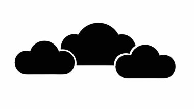 Yağmurlu siyah bulutlar beyaz arkaplan illüstrasyon vektörü