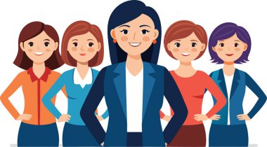 Takım elbiseli güzel esmer kadın. Vektör illüstrasyonu.