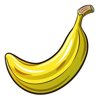 Sarı muz, illüstrasyon, beyaz arkaplanda vektör.