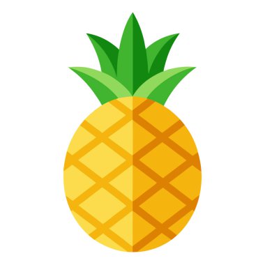 ananas meyve simgesi, düz biçim vektör illüstrasyonu