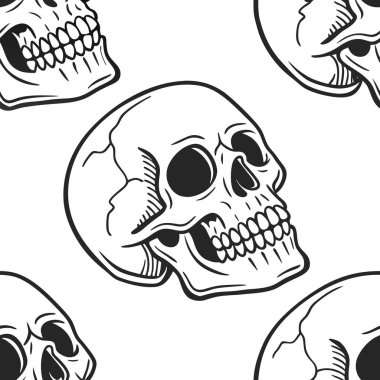 Siyah kafatası duvar kâğıdı dokusu vektör çizimi pürüzsüz desen