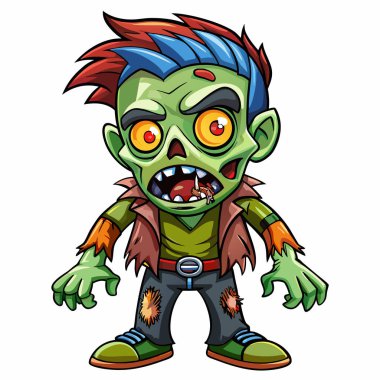 Cadılar Bayramı yeşil hayalet illüstrasyonu Dolunay gecesi