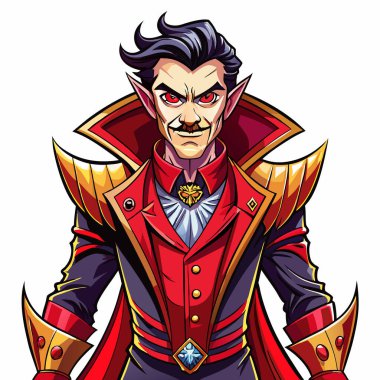 Cadılar Bayramı Drakula Vampiri Dolunay Gecesi İllüstrasyonu