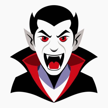 Cadılar Bayramı Drakula Vampiri Dolunay Gecesi İllüstrasyonu