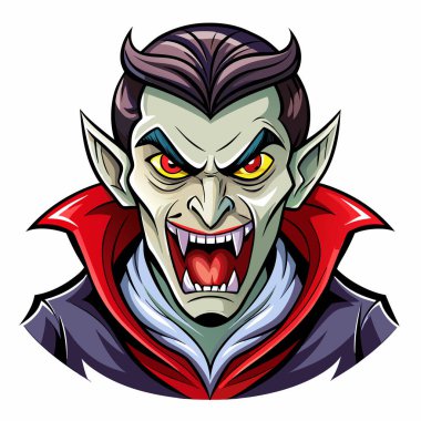 Cadılar Bayramı Drakula Vampiri Dolunay Gecesi İllüstrasyonu