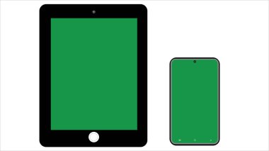 Laptop, Tablet, Akıllı Telefon, Boş Yeşil Ekran Vektörünün Cep Telefonu ResmiComment