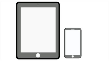 Laptop, Tablet, Akıllı Telefon, Cep Telefonu, Boş Beyaz Ekran Görüntü Vektörü