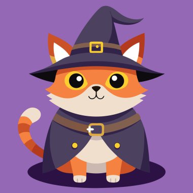 Portakal kedisi cadı şirin çizgi film cadılar bayramı çizimi 