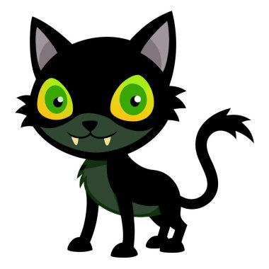 Yeşil Gözlü Zombi Kedi Cadılar Bayramı Fotoğrafları Beyaz Arkaplan