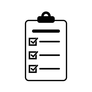 Beyaz bir grup üzerinde izole edilmiş kontrol listesi rapor simgesi