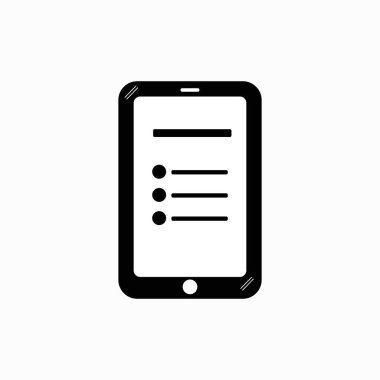 Web sayfası illüstrasyonları için akıllı telefon ve tablet simgeleri, vektör, çevrimiçi kontrol listesi