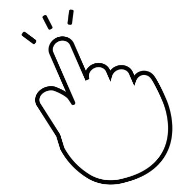 Pointing hand icon symbol transparent background for illustration